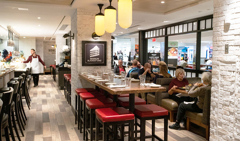 Dining area inside Rowland's Bar & Grill in Macy's Herald Square